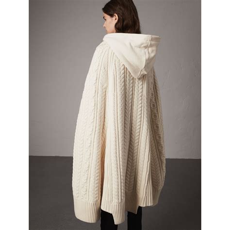 burberry cable knit cape